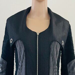 DZHAVAEL Couture Black/Gray  Coat  Size Small Full Zip Pockets